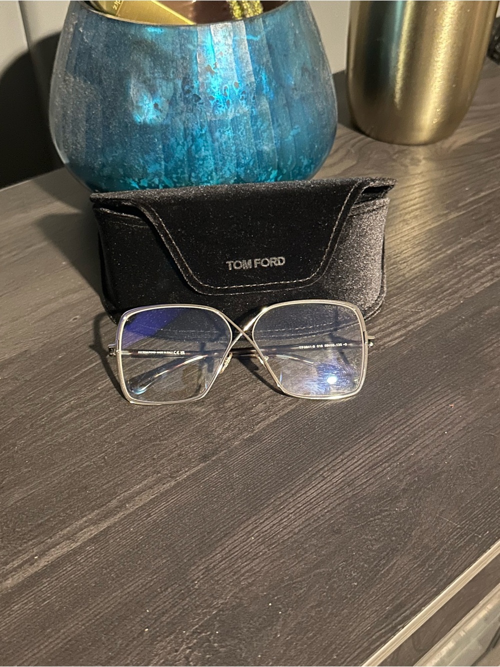 Tom Ford Oversized Silver Rimmed Women’s Glasses - Picture 4 of 6